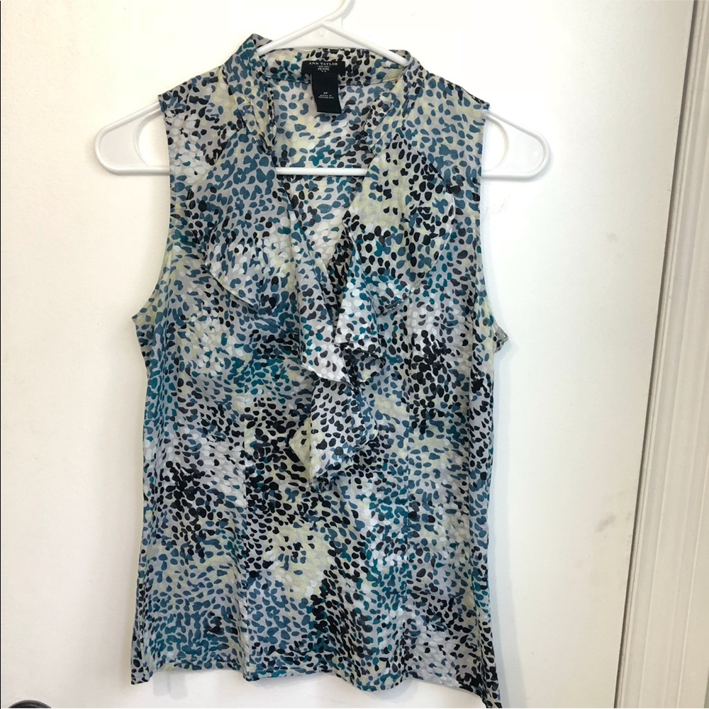 Ann Taylor Ruffle front Blouse